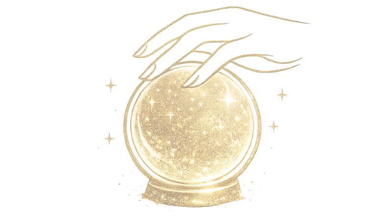 Crystal ball used in Arcana's tarot ritual