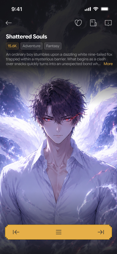 Arcana reader first chapter screen